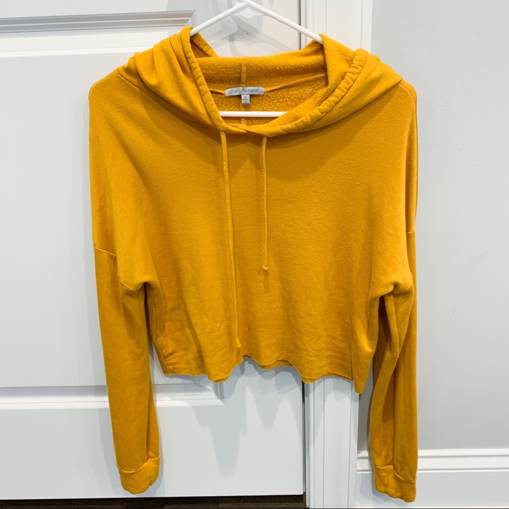 Crop top mustard hoodie size small